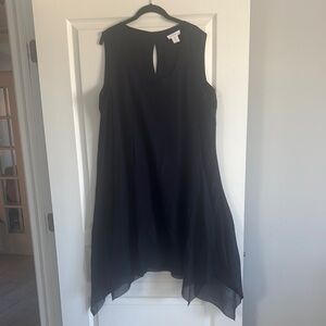 Elegant Navy Sleeveless Linen Dress Size 1X